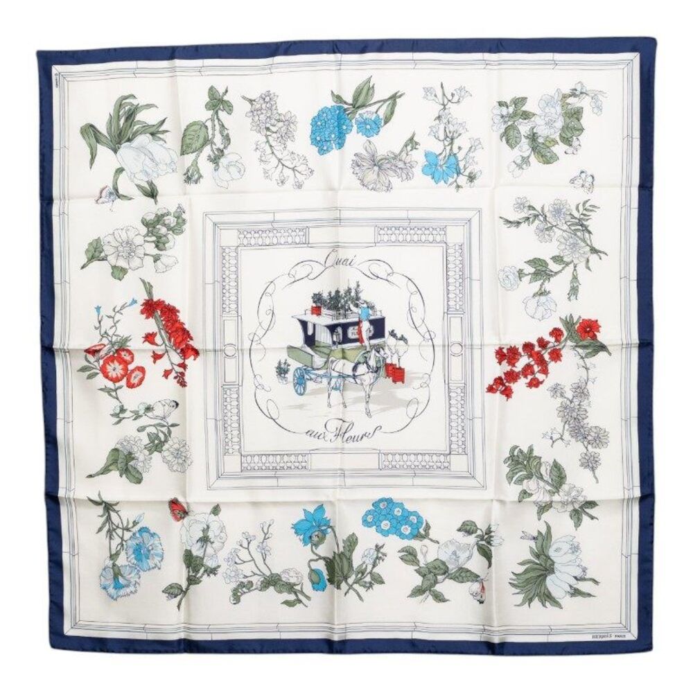 Hermes Carre90 Quai aux Fleurs Silk Scarf